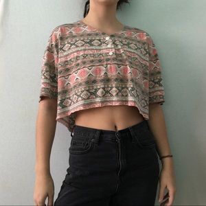 Tribal Print Crop Top